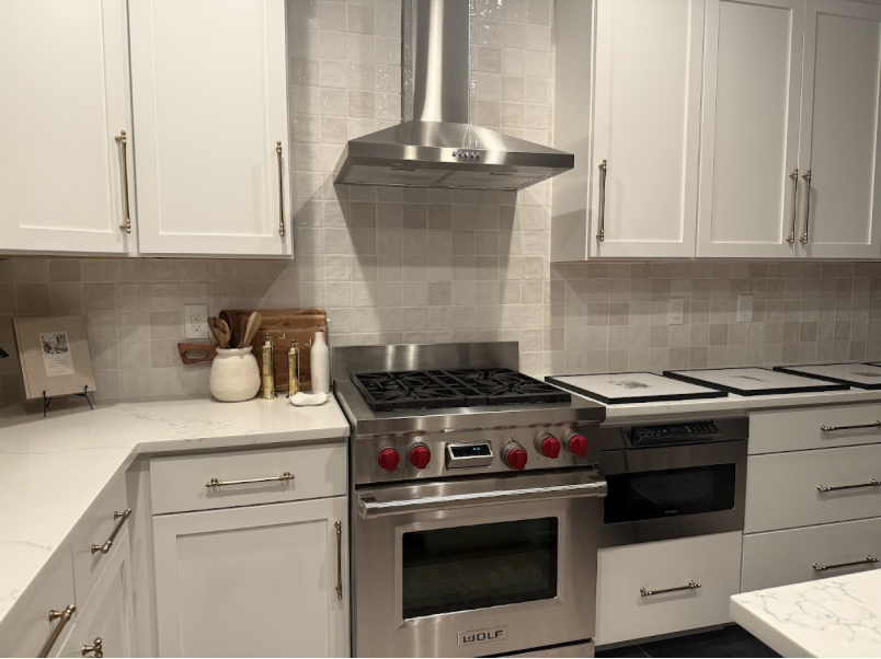 Kitchen backsplash tile behind range installed by Tile By Nic in Tucson, AZ